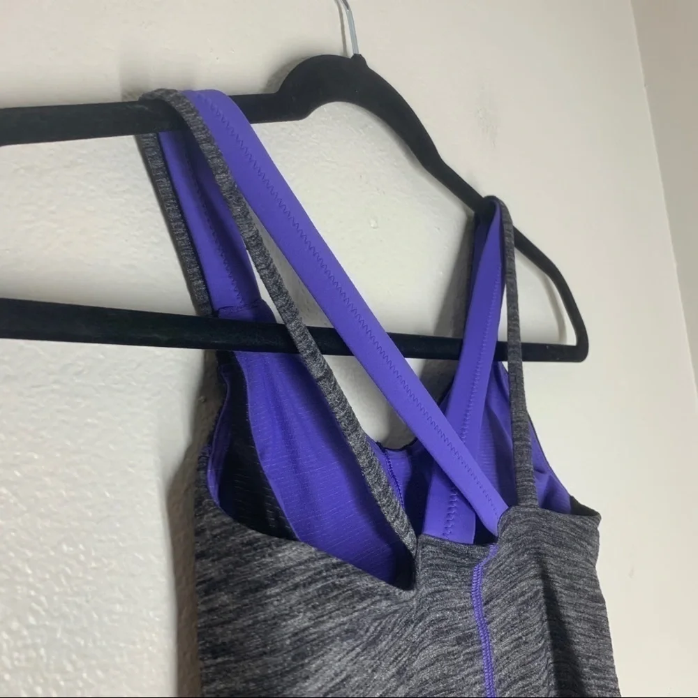 Lululemon Run For Gold Tank Top Strappy Back Gray